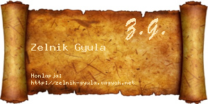 Zelnik Gyula névjegykártya