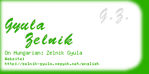 gyula zelnik business card